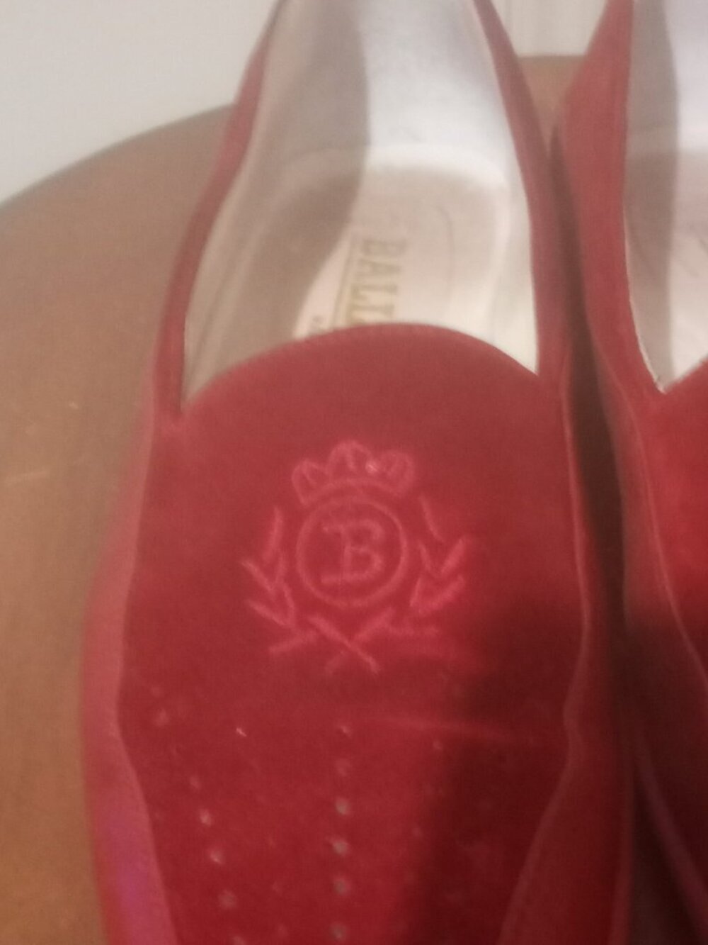 vtg 80s BALLY “Miles” burgundy Maroon Red suede and calf Slip-on Size 9M Siesta - Picture 7 of 12